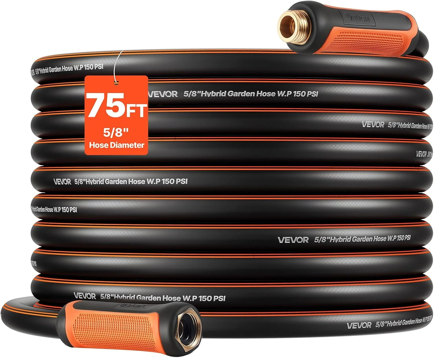 Garden Hose, 200 ft 5/8 Heavy Duty Rubber Water Hose with 10 Mode Nozzle, 150PSI Working & 600PSI Burst - Image 6