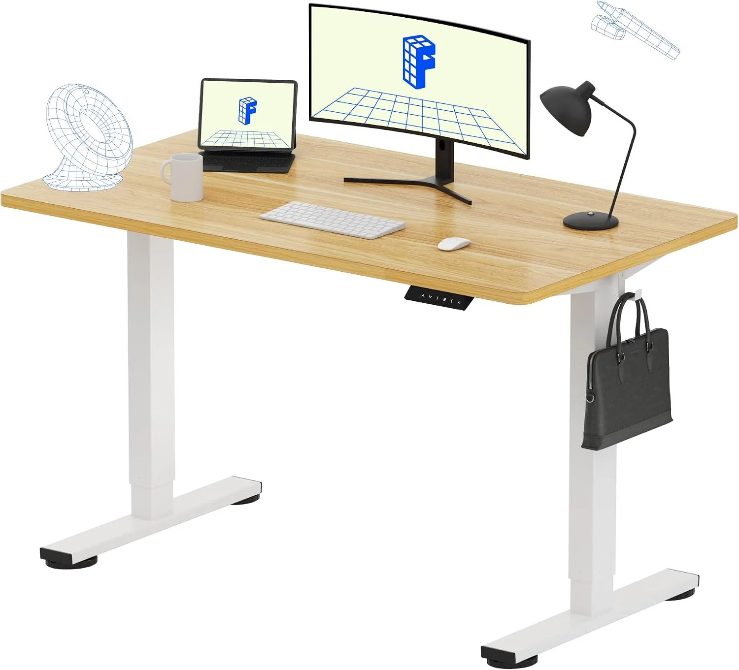 EN1 One-Piece Standing Desk, Electric Adjustable with 4 Memory Presets, 176 LBS Capacity, 48x24 Black - Image 46