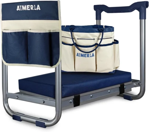 K5 Foldable Kneeler Seat, Heavy Duty (Detachable Cloud Kneeler Pad), 2 Large Tool Bags