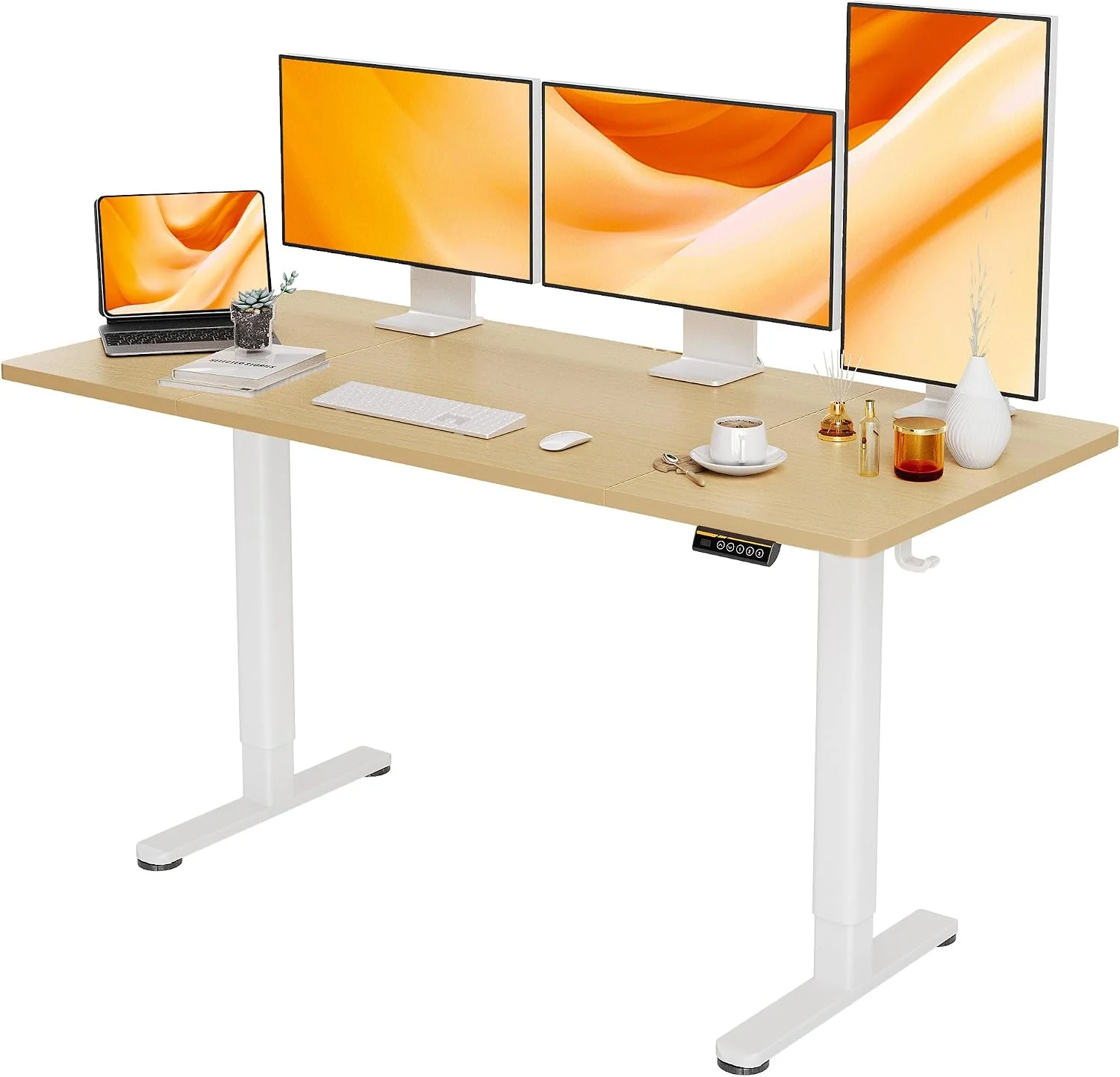 Electric Standing Desk, Adjustable Height Stand up Desk, 24x48 Inches Sit Stand Home Office Desk with Splice - Image 22