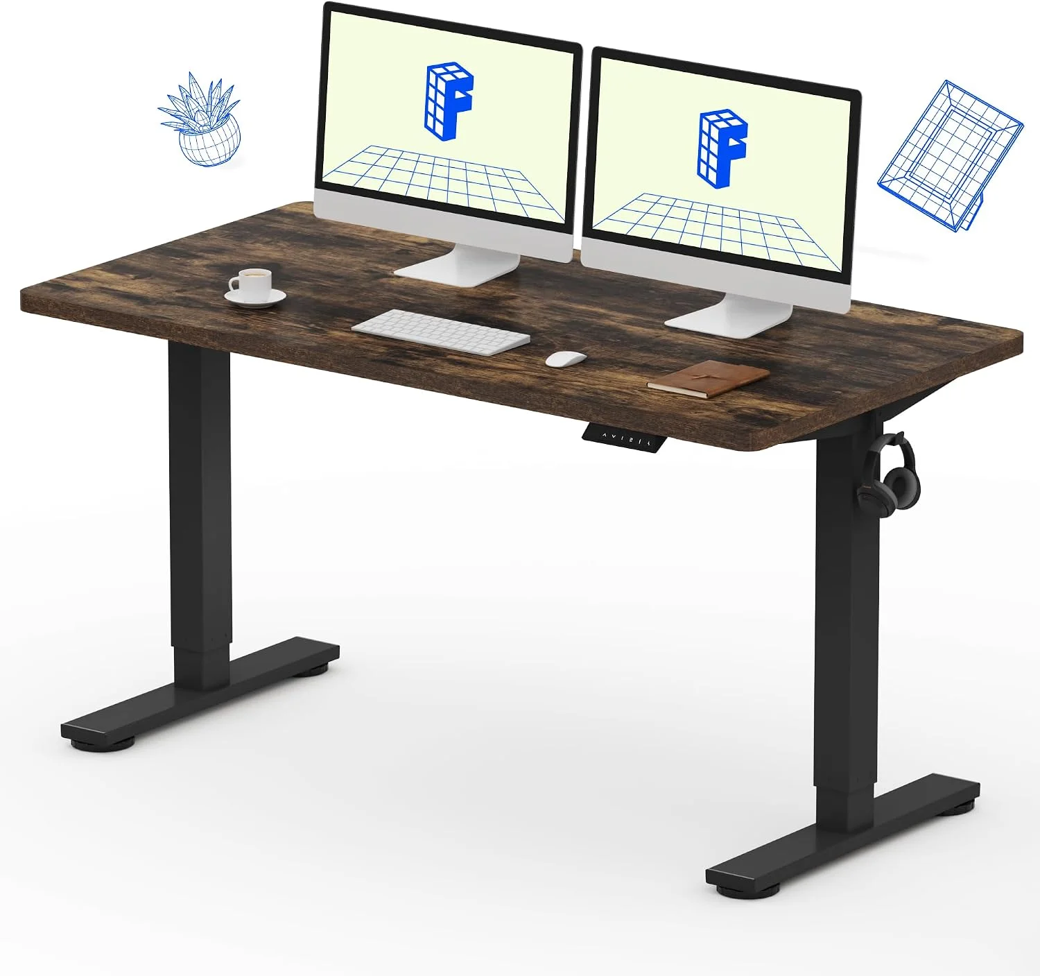 EN1 One-Piece Standing Desk, Electric Adjustable with 4 Memory Presets, 176 LBS Capacity, 48x24 Black - Image 25
