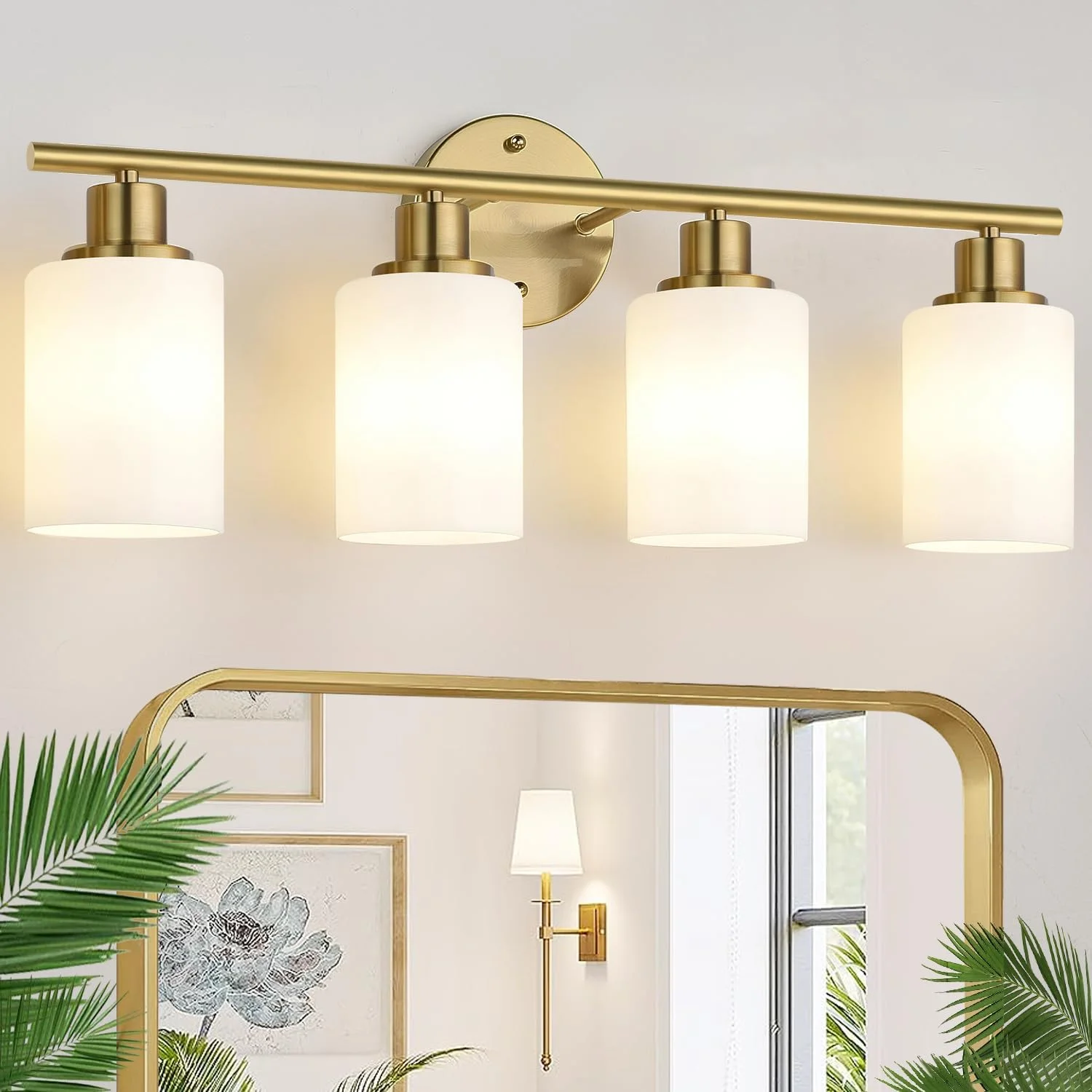 3-Light Bathroom Light Fixtures, 17.23 Black Modern Vanity Lights with Clear Glass Shade - Image 16