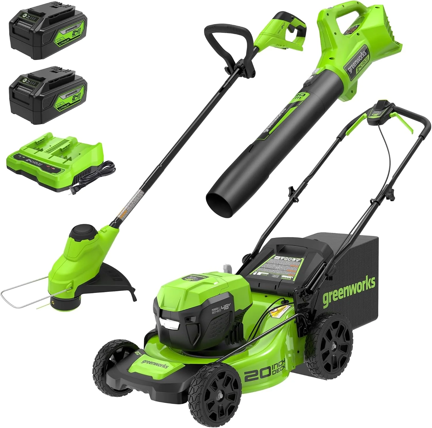48V 20 in Mower/Blower/Trimmer Kit, (2) 4.0 Ah Battery Kit - For Home Projects - Image 2