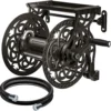 Wall Mount Garden Hose Reel for Outside, Holds 125 ft x 5/8'' Hose Storage, Decorative Heavy Duty Water Hose