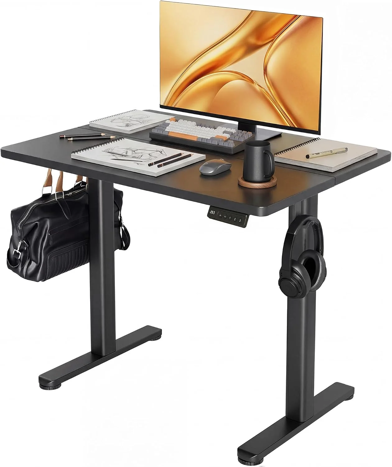 Electric Standing Desk, Adjustable Height Stand up Desk, 24x48 Inches Sit Stand Home Office Desk with Splice - Image 14