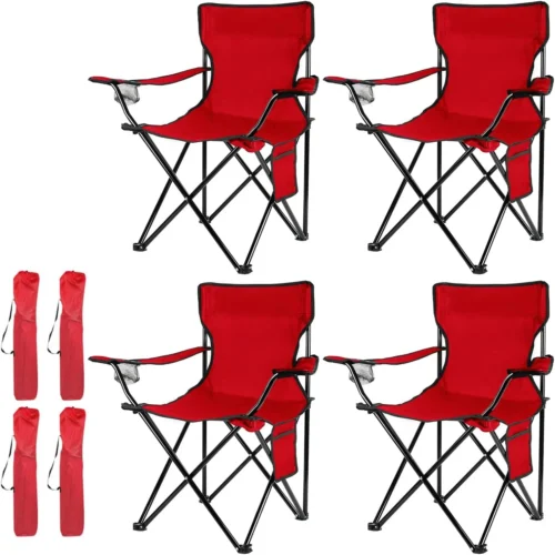 century 4Pack Folding Camping Chairs, Portable for Beach, Lawn, Yard