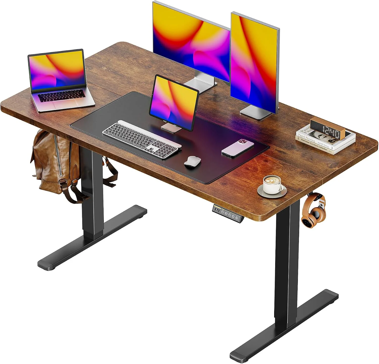 55 x 28 Large Electric Standing Desk, Height Adjustable Computer Desk, 27.6 Deep Desktop - Image 21