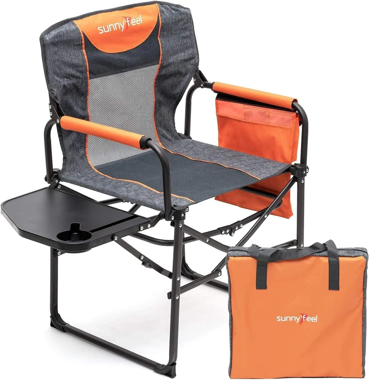 Camping Directors Chair, Heavy Duty, Oversized Portable Folding Chair with Side Table - Image 8