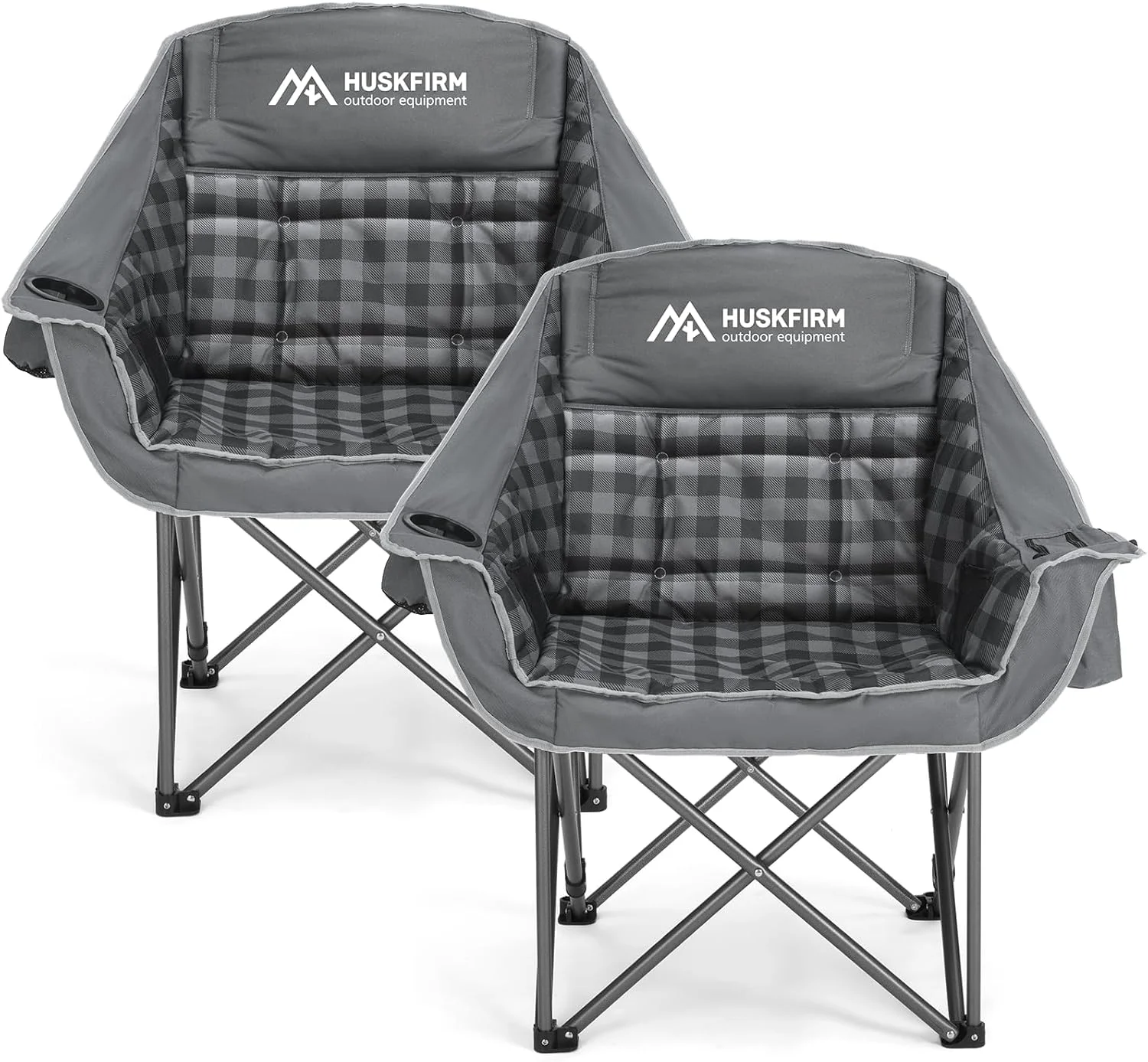 2 Pack Camping Chairs Oversized Padded Camping Chair Heavy-Duty Foldable Camping Chairs with Cup Holder and - Image 2
