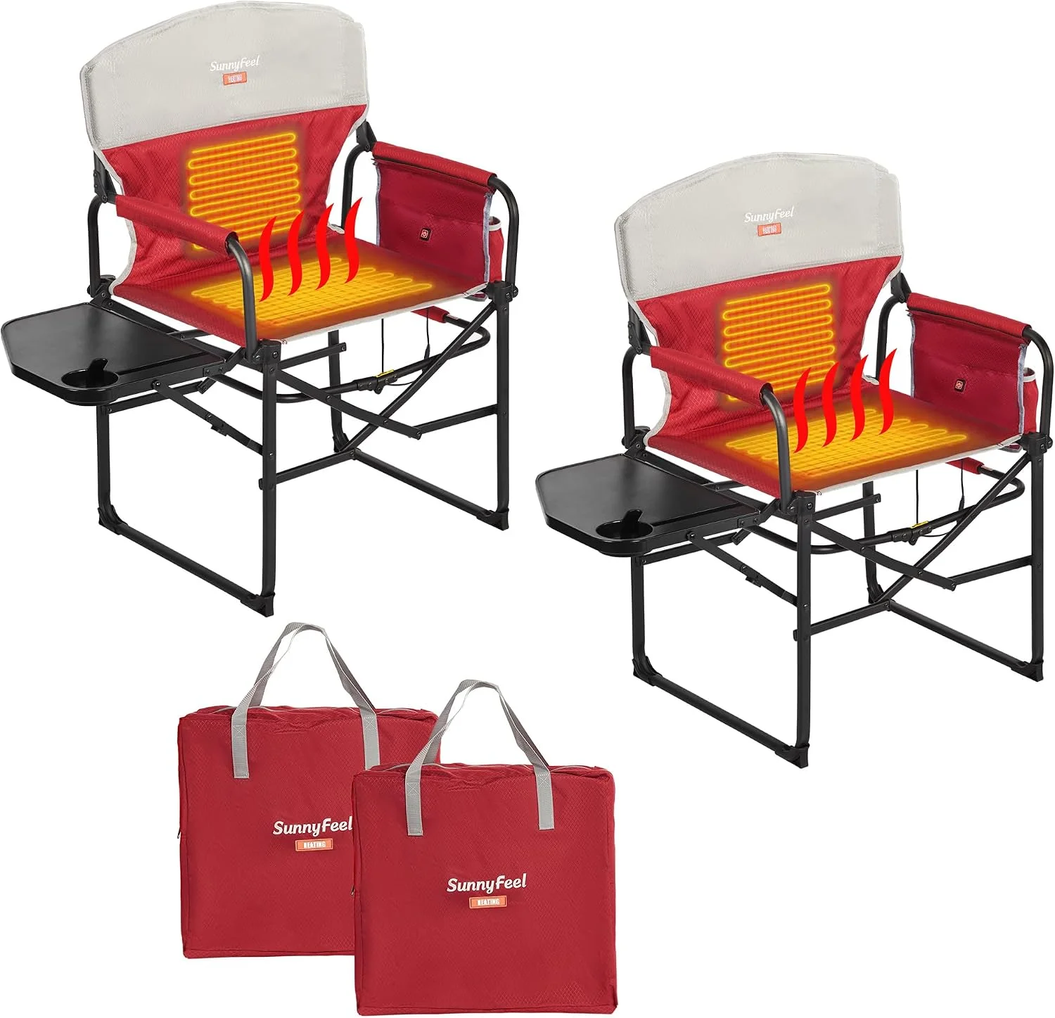 Camping Directors Chair, Heavy Duty, Oversized Portable Folding Chair with Side Table - Image 19