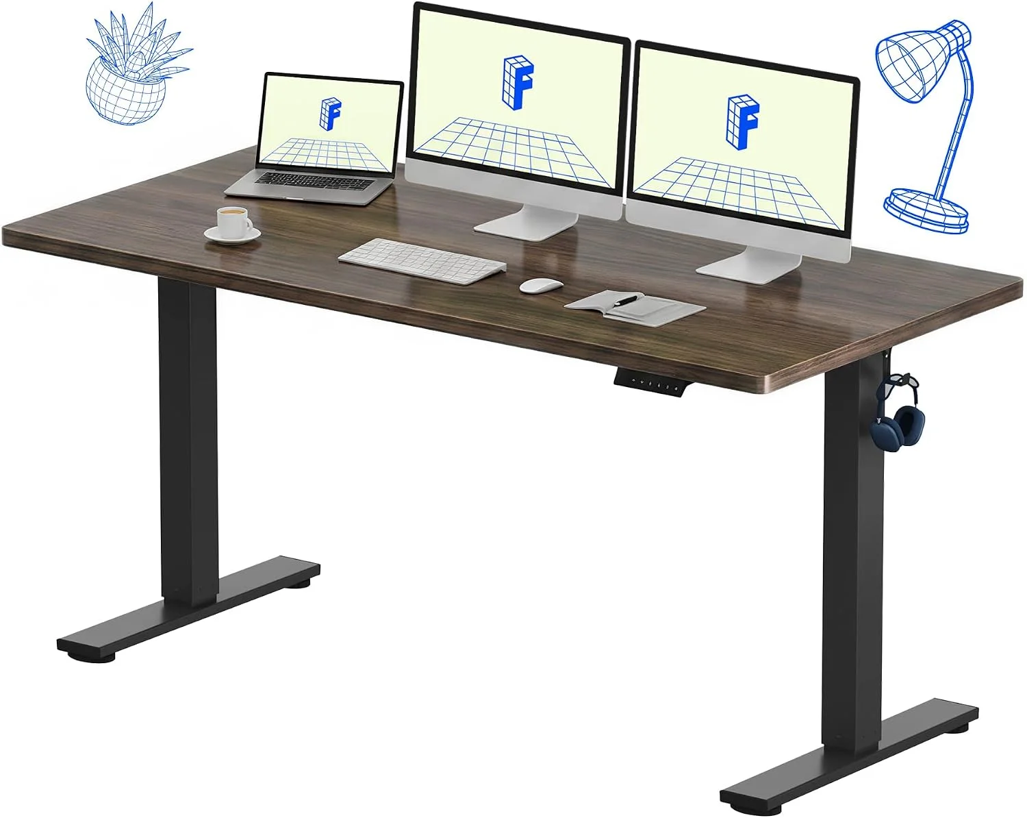 EN1 One-Piece Standing Desk, Electric Adjustable with 4 Memory Presets, 176 LBS Capacity, 48x24 Black - Image 28