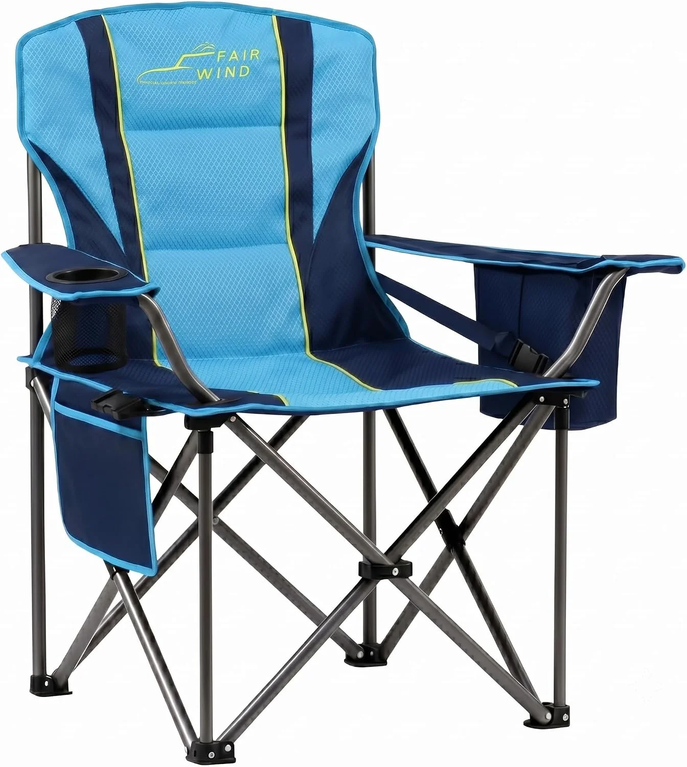 WIND 2 Pack Fully Padded Oversized Camping Chair Heavy Duty Lawn Chair Set with Adjustable Lumbar Support - Image 2