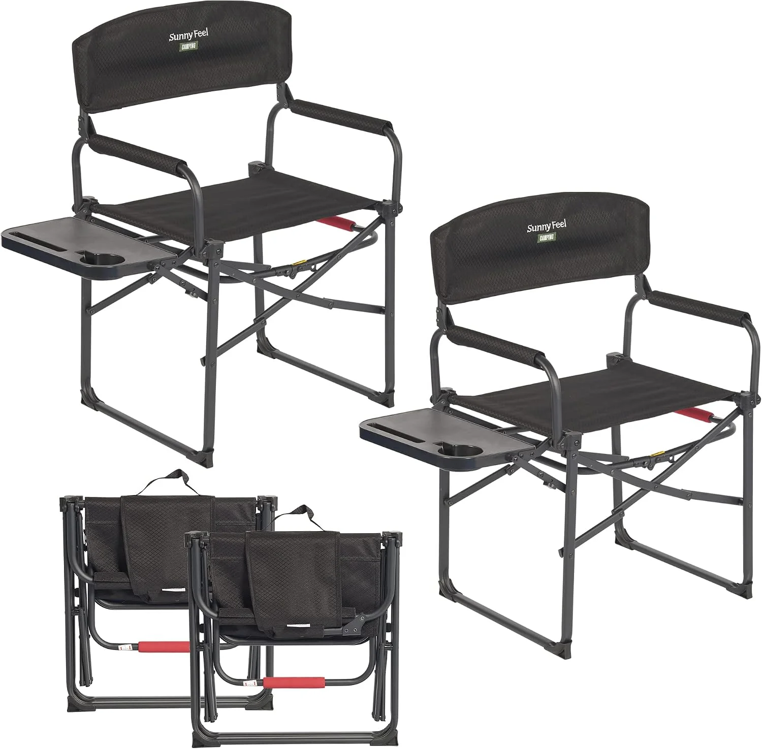 Camping Directors Chair, Heavy Duty, Oversized Portable Folding Chair with Side Table - Image 22