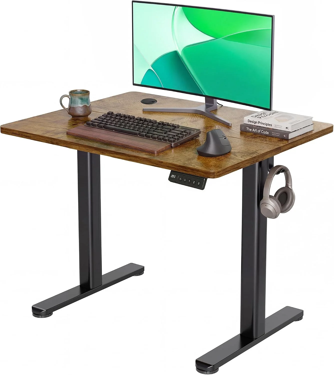 Electric Standing Desk, Adjustable Height Stand up Desk, 24x48 Inches Sit Stand Home Office Desk with Splice - Image 10