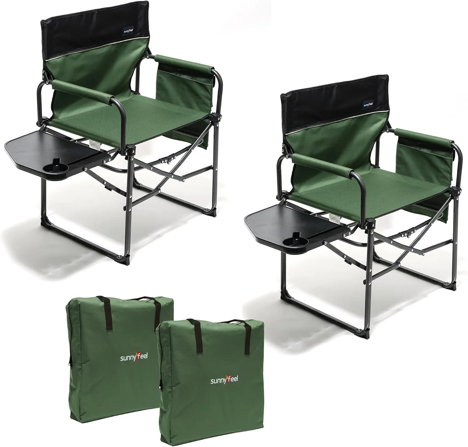 Camping Directors Chair, Heavy Duty, Oversized Portable Folding Chair with Side Table - Image 12
