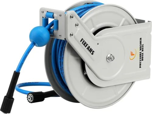 Alternative view of Pressure Washer Hose Reel with Hose, 1/4 ?? 60ft Retractable Power Washer Hose Reel, Heavy Duty Hose Reel Auto