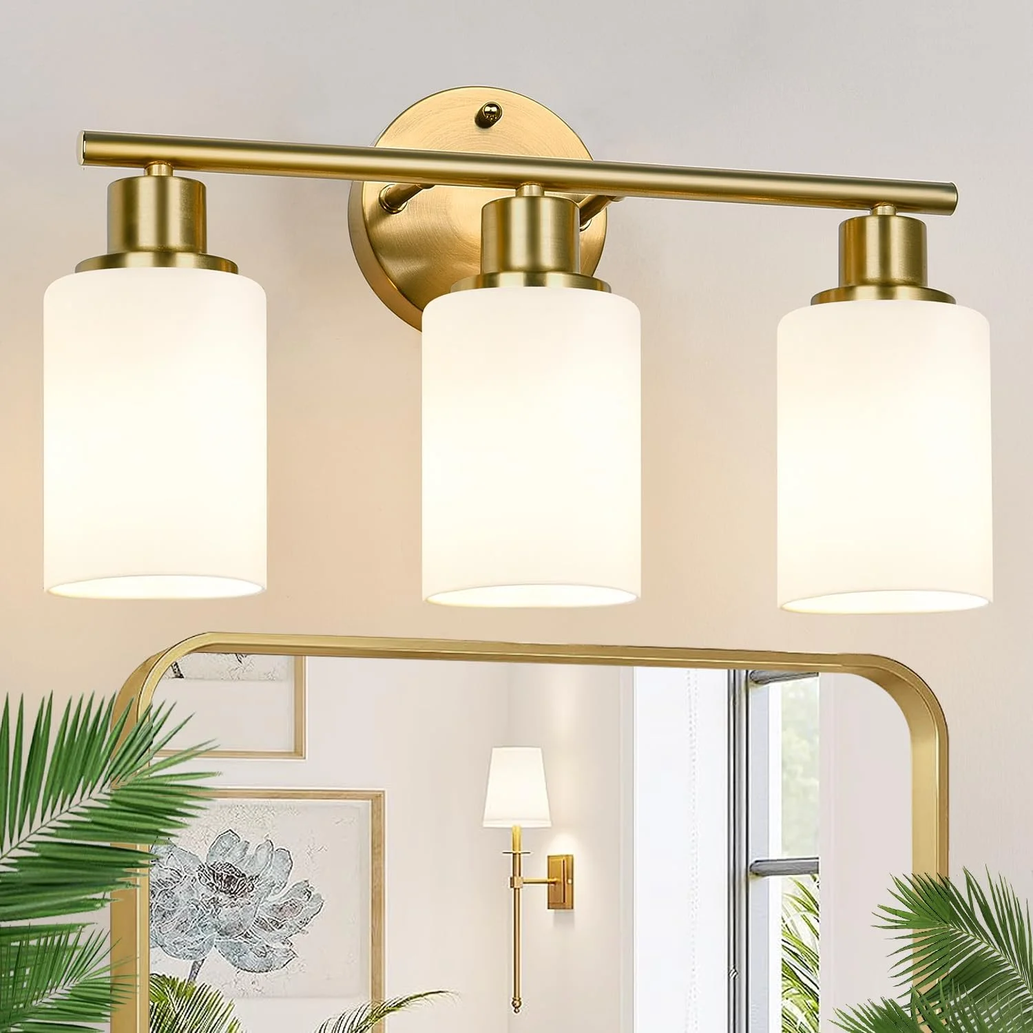 3-Light Bathroom Light Fixtures, 17.23 Black Modern Vanity Lights with Clear Glass Shade - Image 20