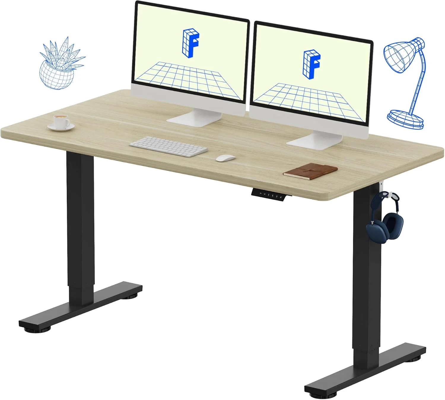 EN1 One-Piece Standing Desk, Electric Adjustable with 4 Memory Presets, 176 LBS Capacity, 48x24 Black - Image 34