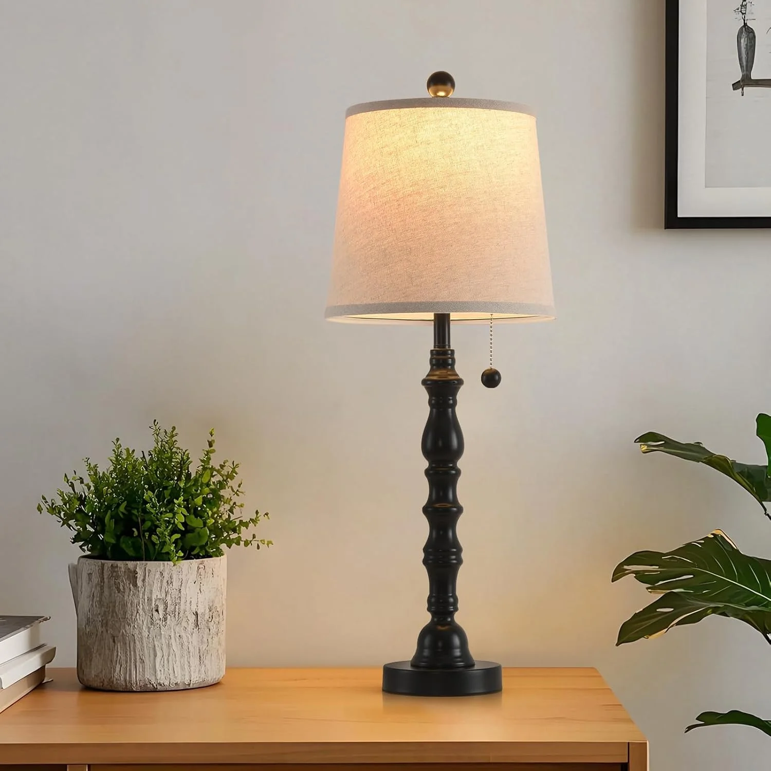 Modern Farmhouse Table Lamp Bedside Reading Lamps Living Room End Tables Set Lamps for Night Stands Bedroom - Image 6