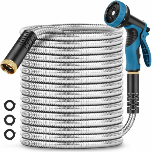 Hose 50FT, Non-Expanding Water Hose Ultra Lightweight With Nozzle - For Garden Watering