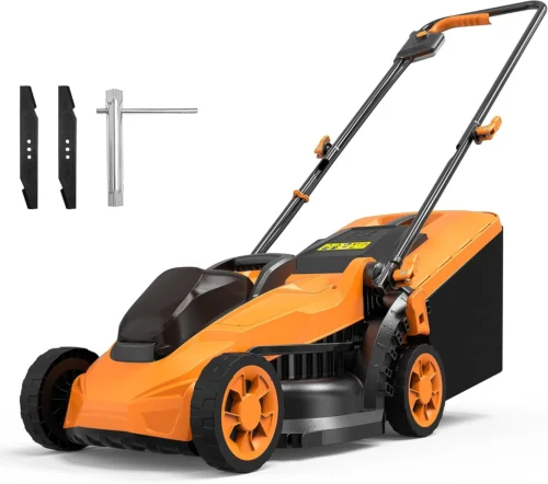 Alternative view of Cordless Lawn Mower (No Battery) Compatible with Dewalt 2 * 20VMax Battery, 18 Electric Lawn Mower with 6 Heights - For Lawn Care