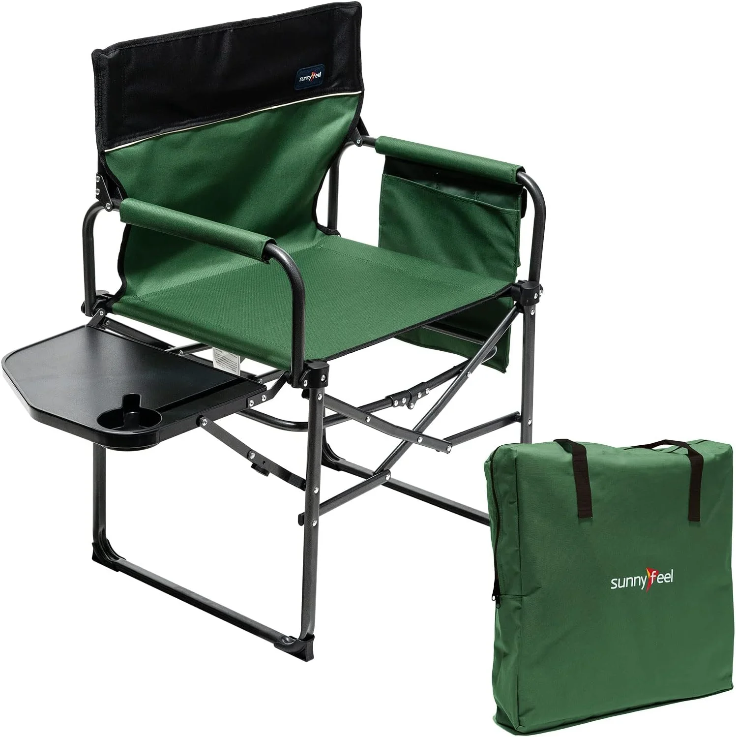 Camping Directors Chair, Heavy Duty, Oversized Portable Folding Chair with Side Table - Image 20