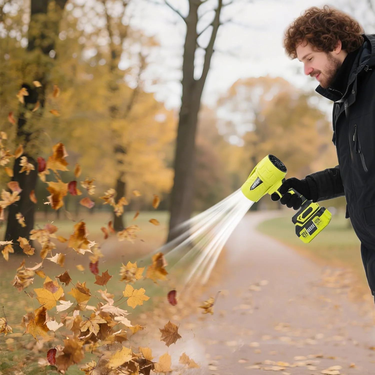 Turbo Jet Leaf Blower: Cordless Leaf Blower for Yard Leaves, Driveway Sand & Car Drying - 450 CFM High Speed with - For Yard Cleanup - Image 2