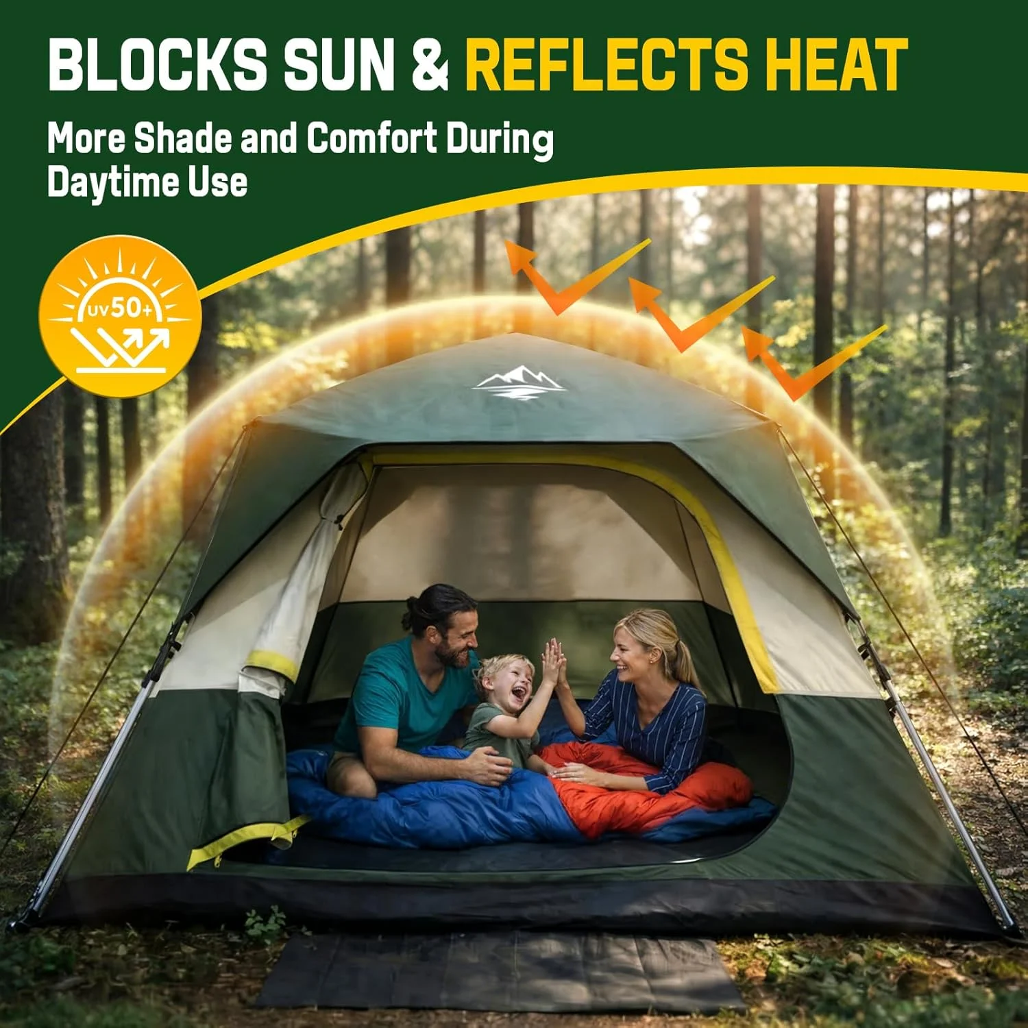 Person Instant Tents for Camping Setup in 50s, Cabin Tent with Rainfly, Waterproof Windproof Camping Tent - Image 6