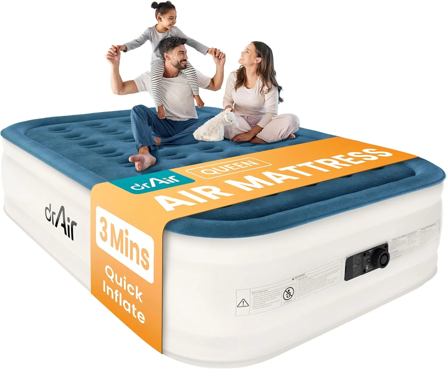 air Queen Air Mattress with Built-in Pump, 18 Raised Blow Up Mattress, 800 lbs Max Honeycomb Air Bed - Image 6