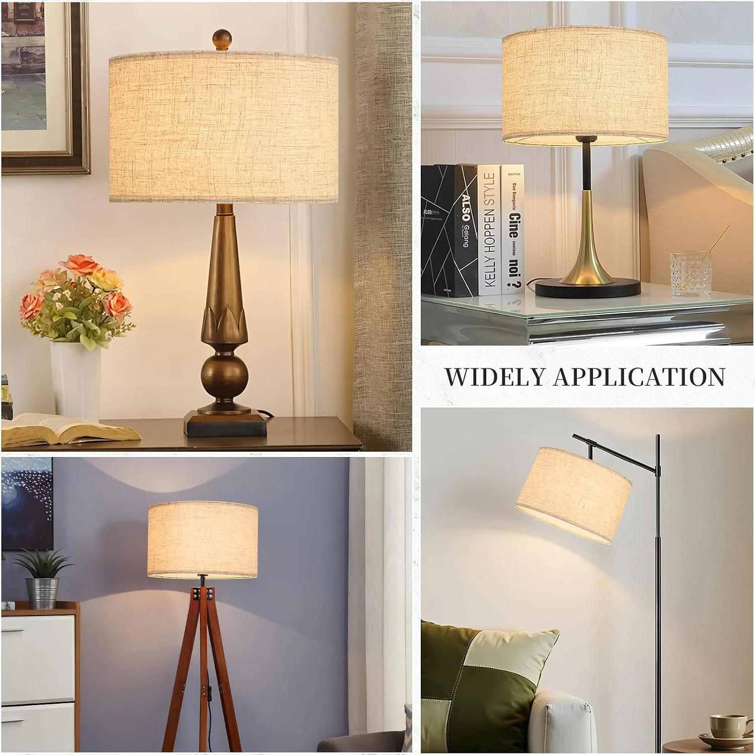 Large Drum Lamp Shades Set of 2 16 Top x 16 Bottom x 10 High - Image 2