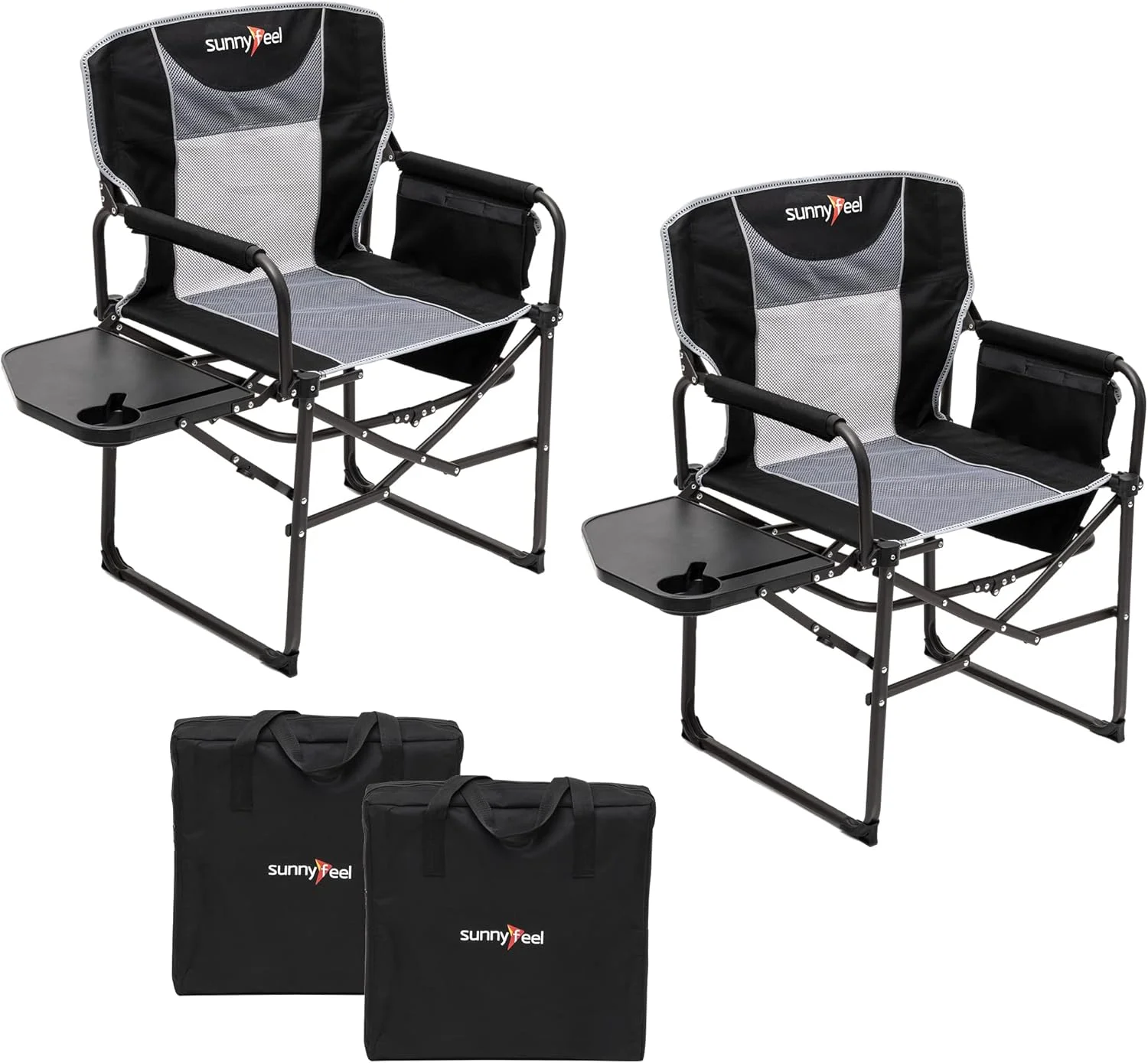 Camping Directors Chair, Heavy Duty, Oversized Portable Folding Chair with Side Table - Image 21