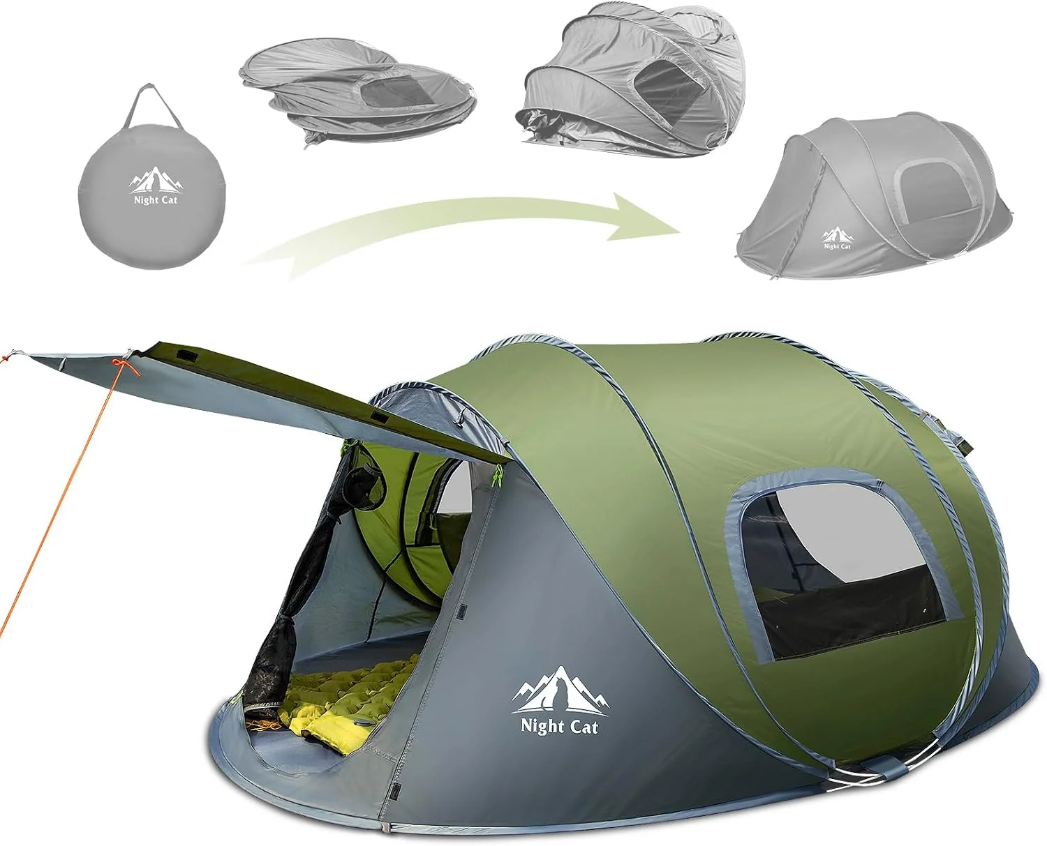 Cat Pop-up Camping Tent: 2 Person Tent Waterproof Instant Easy Setup Family Tent - Image 2
