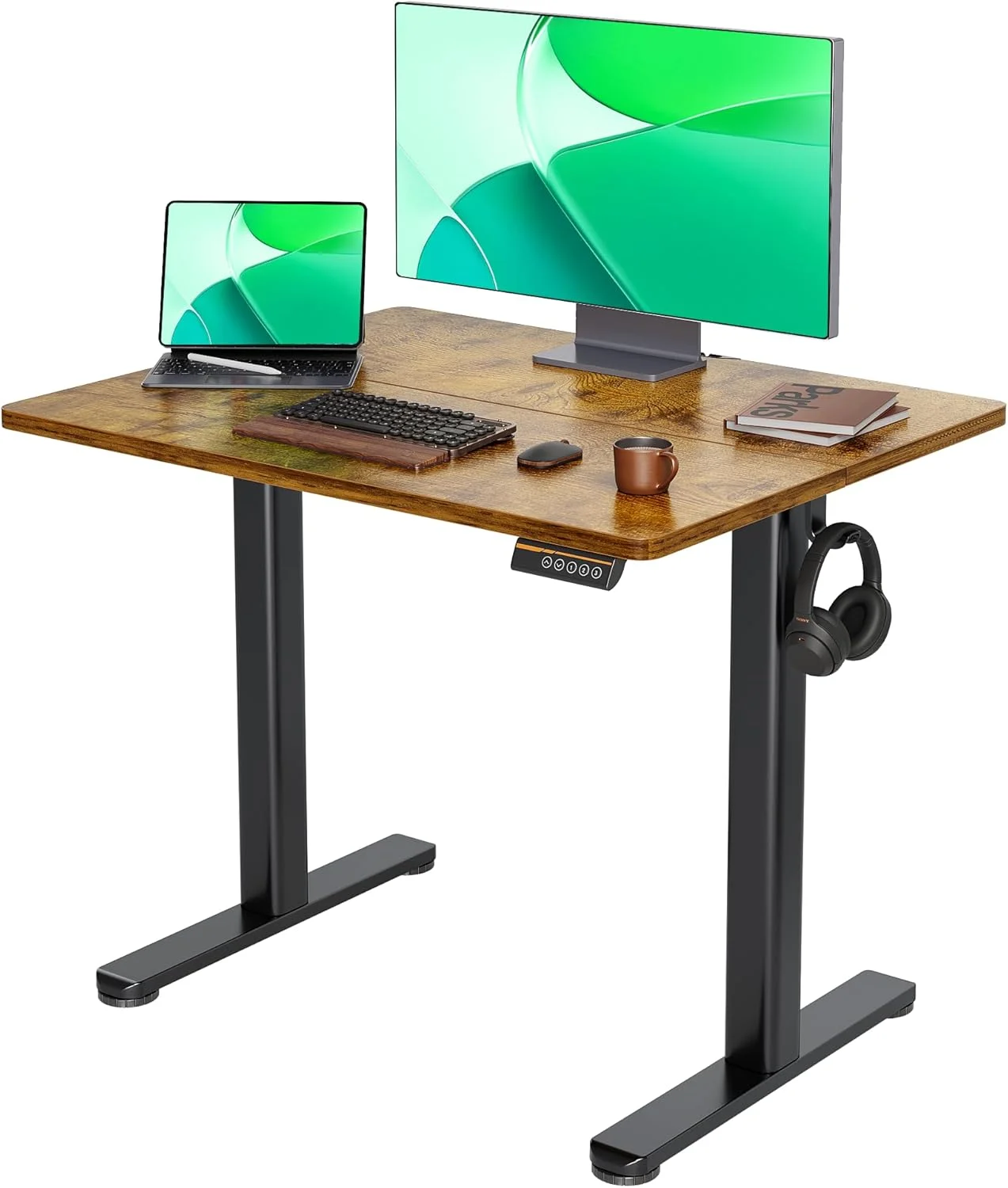 Electric Standing Desk, Adjustable Height Stand up Desk, 24x48 Inches Sit Stand Home Office Desk with Splice - Image 8