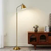 65.3 Floor Lamp, Adjustable Head, Bulb Included, Dual-Base Industrial Standing Lamp