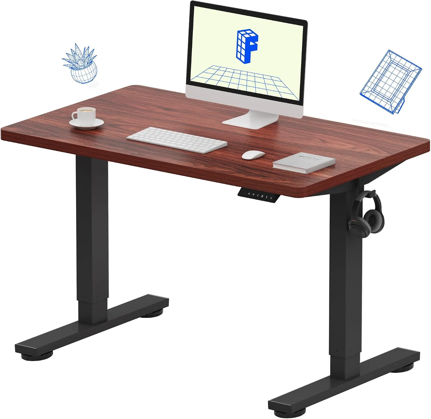 EN1 One-Piece Standing Desk, Electric Adjustable with 4 Memory Presets, 176 LBS Capacity, 48x24 Black - Image 21