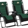 Oversized Padded Zero Gravity Lounge Chair, Foldable Patio Anti Gravity Reclining Chairs Folding Lawn Recliner