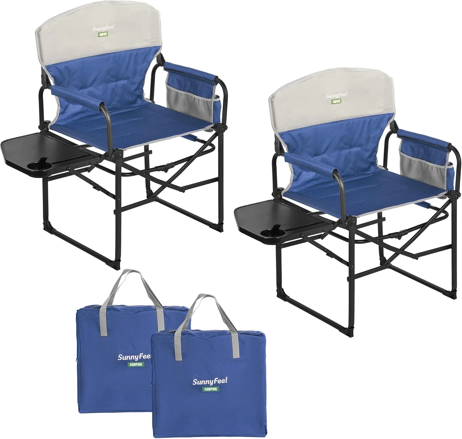 Camping Directors Chair, Heavy Duty, Oversized Portable Folding Chair with Side Table - Image 24