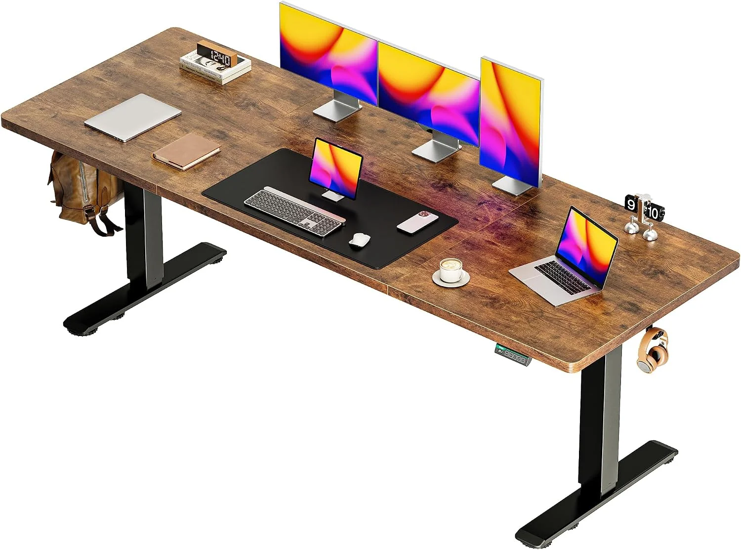 55 x 28 Large Electric Standing Desk, Height Adjustable Computer Desk, 27.6 Deep Desktop - Image 5
