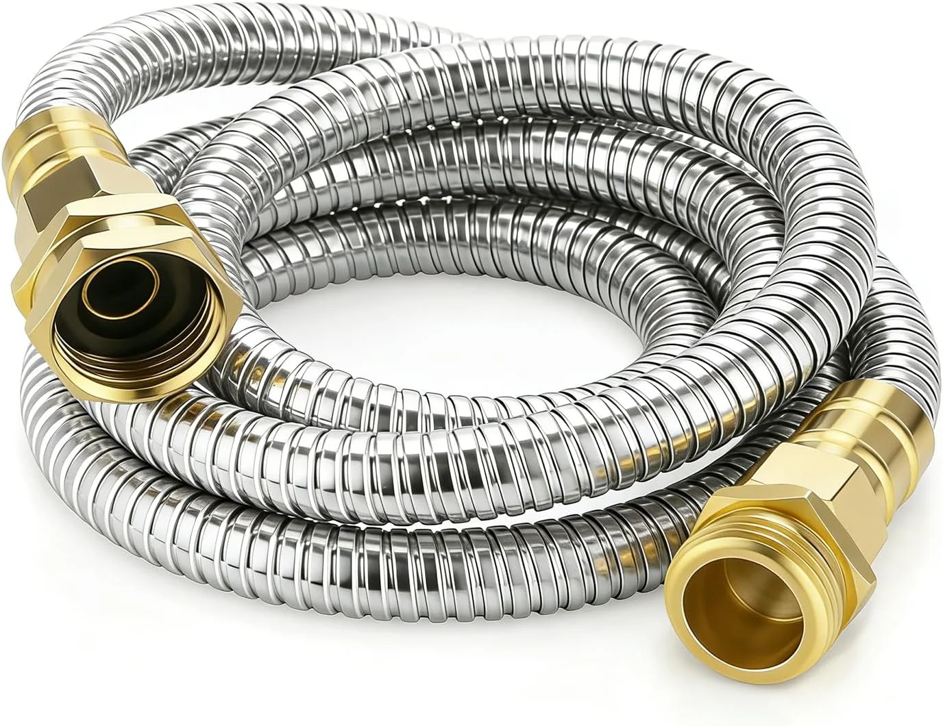Non-Expanding Garden Hose 100 ft, Kink Free Flexible Water Hose with 10-Pattern Spray Nozzle - Image 2