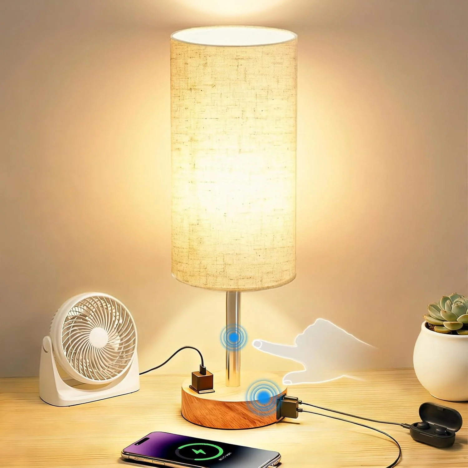 2-Pack Table Lamps, Dimmable - Image 2