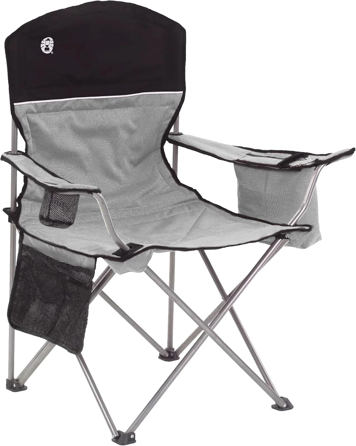 Portable Camping Chair with 4-Can Cooler, Cushioned Seat & Back with Side Pockets & Cup Holder - Image 4