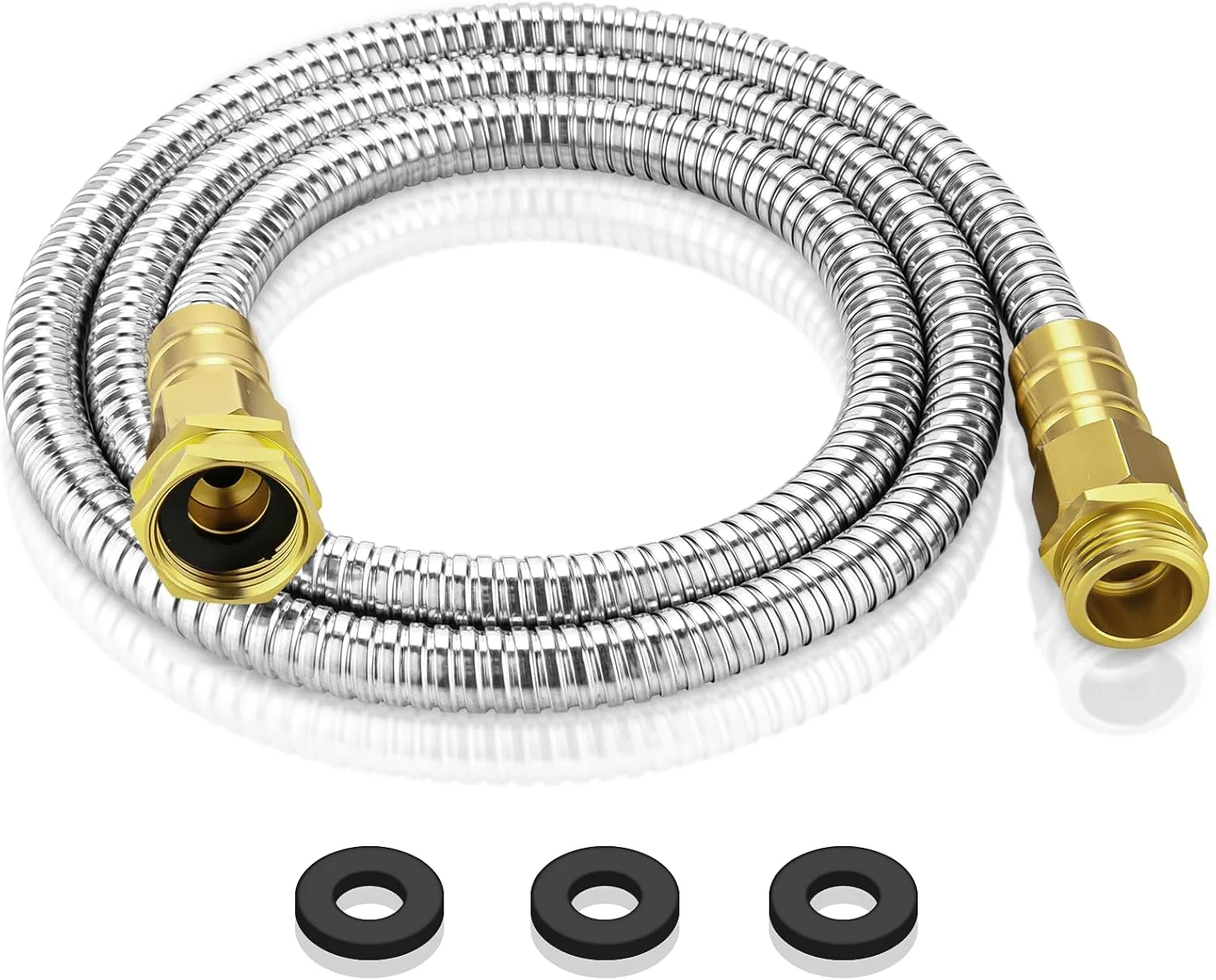Earth Stainless Steel Garden Hose 100 FT, Heavy Duty Expandable Water Hose - Image 5