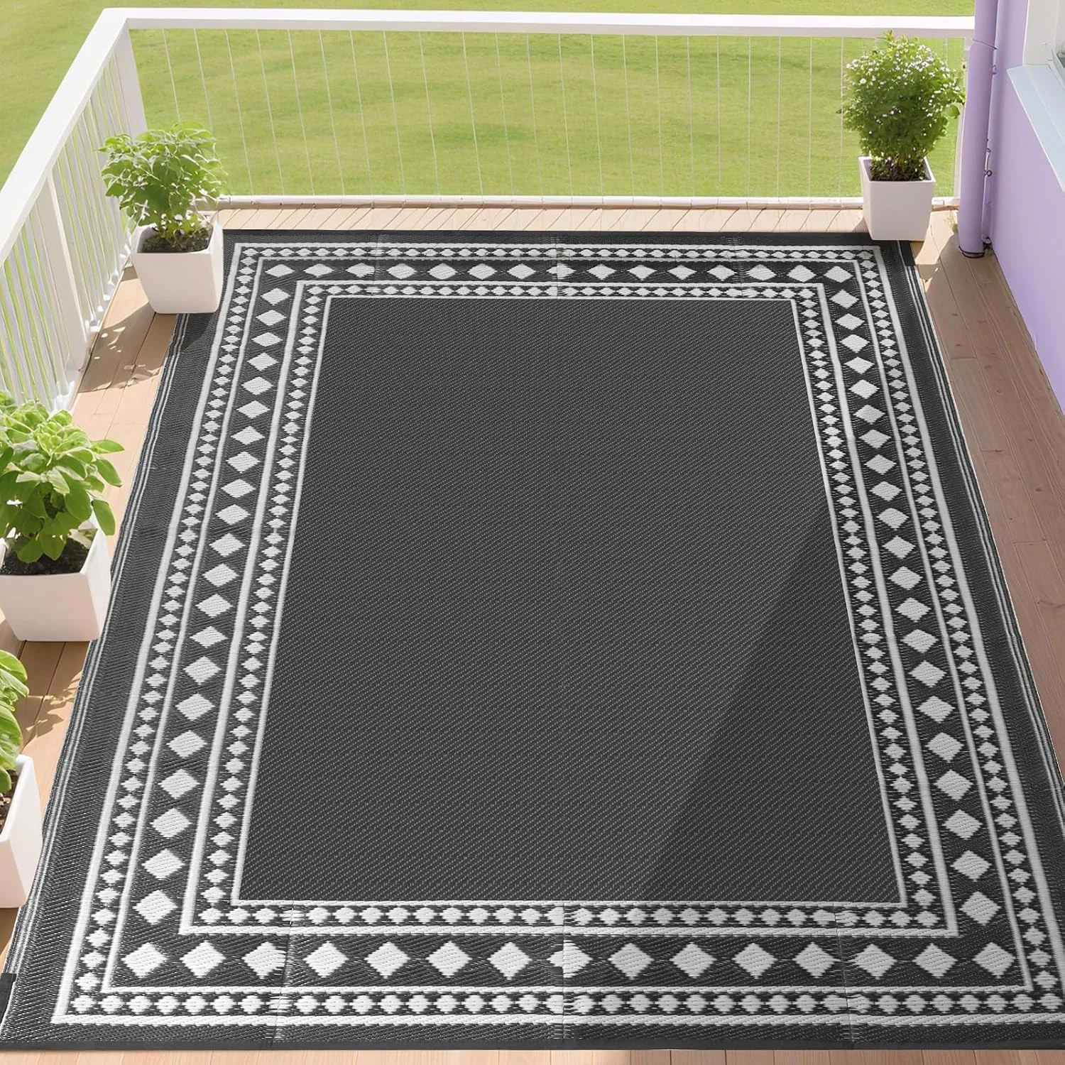 Outdoor Rugs 8'x10' Waterproof for Patios Clearance, Plastic Straw Mats for RV - Image 8
