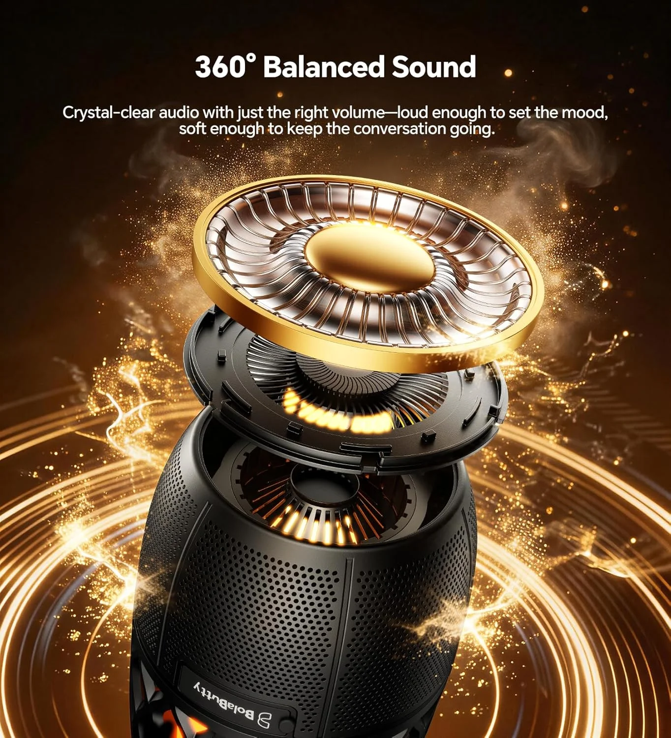 Speakers Gifts for Men Bluetooth Speaker with Lights Multi-Sync up to 100 Speakers Auto-Pairing HD Stereo Sound - Image 3