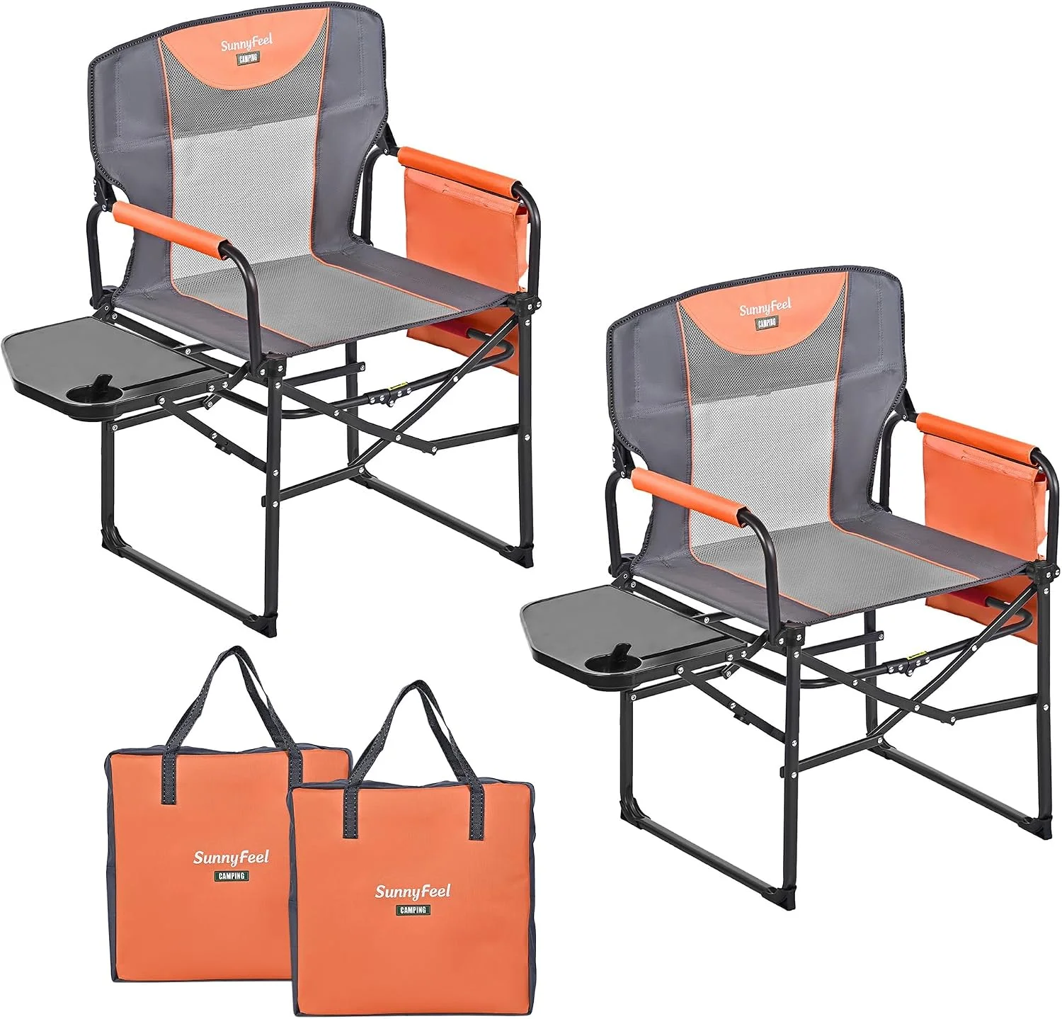 Camping Directors Chair, Heavy Duty, Oversized Portable Folding Chair with Side Table - Image 6