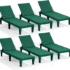Lounge Chair Outdoor, Tanning Chair, Chaise Lounge Outdoor Set of 2, 5 Adjustable Positions