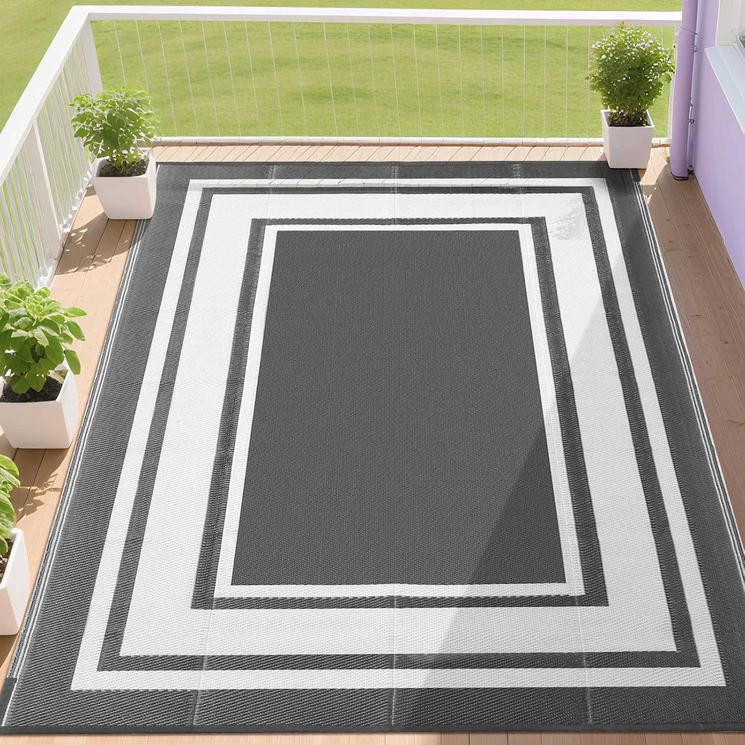 Outdoor Rugs 8'x10' Waterproof for Patios Clearance, Plastic Straw Mats for RV - Image 10
