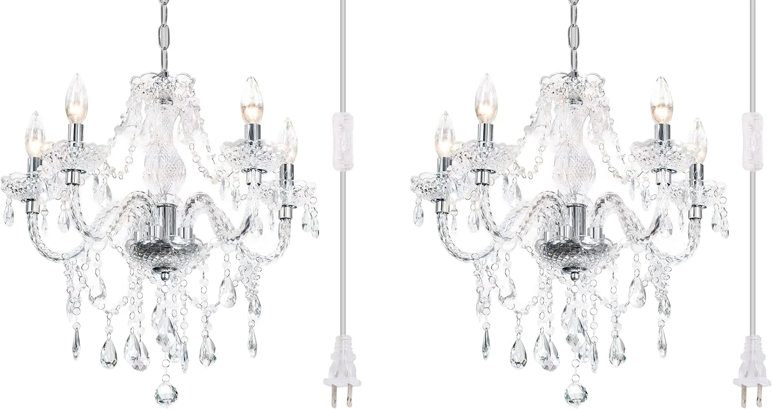 Crystal Clear Chandelier 5-Light Pendant Ceiling Lighting Fixture - Image 2