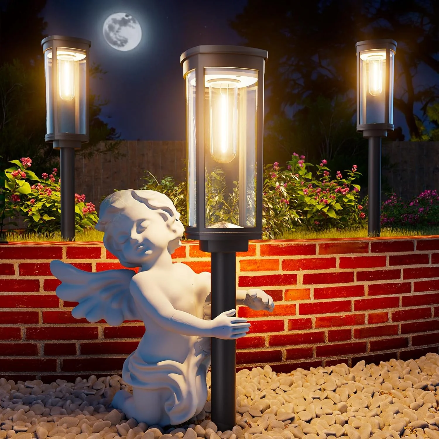 Solar Pathway Lights Outdoor, 8 Pack Bright Solar Lights Outdoor, IP65 Waterproof Solar Garden Lights Solar - Image 4