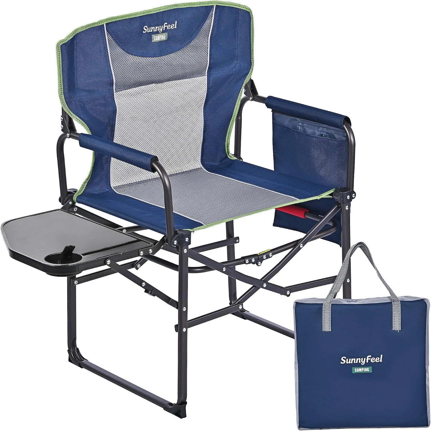 Camping Directors Chair, Heavy Duty, Oversized Portable Folding Chair with Side Table - Image 7